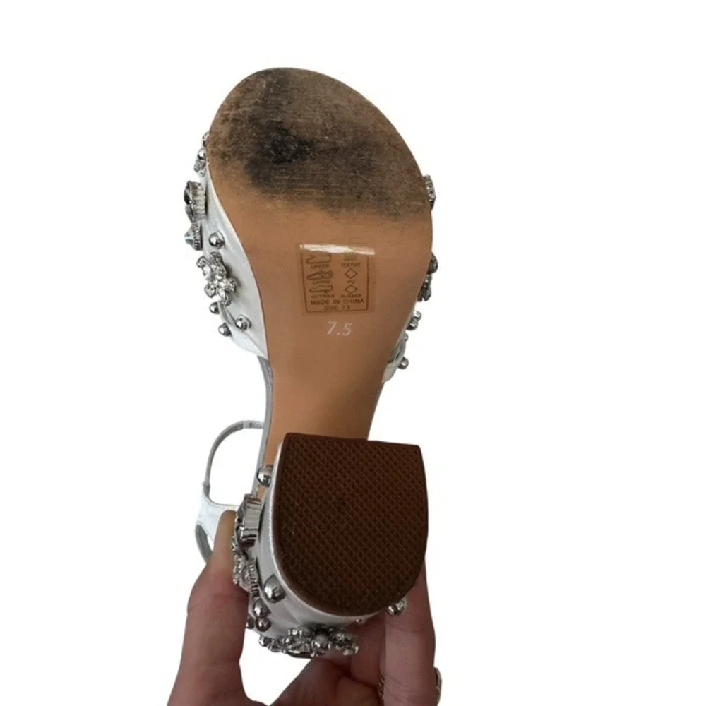 Azalea Wang Kiki Embellished Chunky Sandal Bachelorette Heel